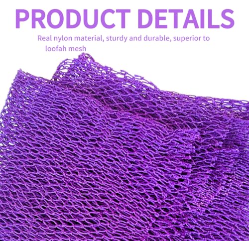 SPMKTBOZAI African Net Sponge Authentic, Exfoliating Net for Body Back | African Net Sponge with Knots| Long Stretch Net| African Net for Sensitive Skin| Durable & Quick Dry| Daily Use| Purple - color: Purple