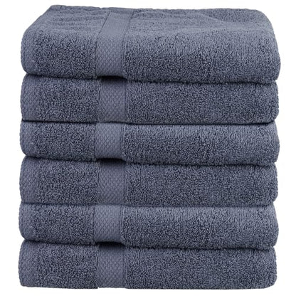 Premium Hand Towels for Bathroom, Set of 6, 100% Ring Spun Cotton, 16x28 Inches, 550GSM, Ultra Soft, Highly Absorbent, Quick Drying, Grey - color: Grey