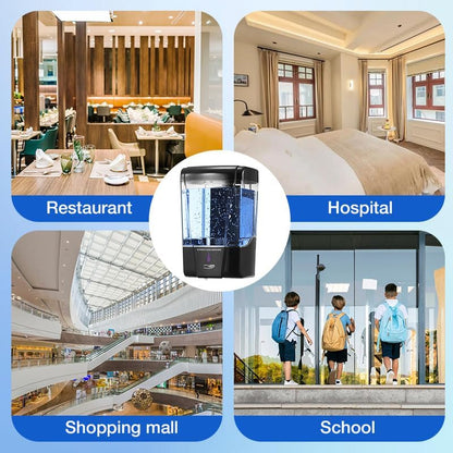 4 Pack Automatic Soap Dispenser Touchless,600 ml / 20 oz Commercial Hand Soap Dispenser,Wall Mount Hand sanitizer Dispenser for Bathroom Offices Home Kitchen Hotel（Black） - color: Black