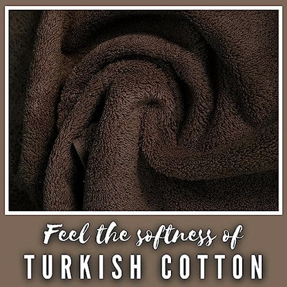 LA' HAM MAM FINE LIVING Luxury Turkish Cotton Towels Easy Care, Extra Soft & Absorbent, Hotel & Spa Quality, Kitchen & Bathroom Turkish Towels (Washcloth Set - 4 Pack, Dark Brown) - color: Dark Brown, size: Washcloth Set - 4 pack