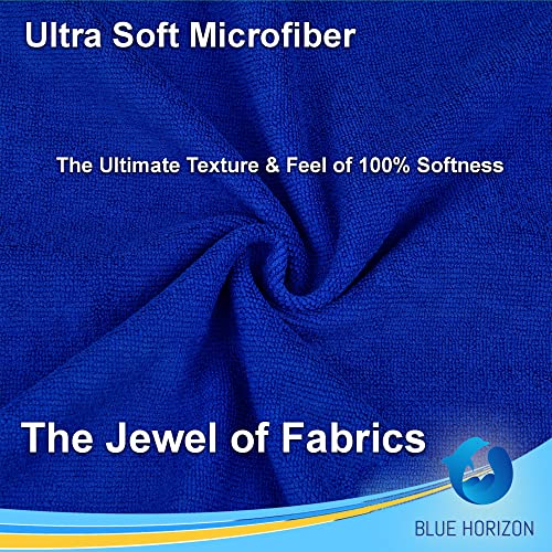 Microfiber Cleaning Towels, Pack of 24, Ultra Soft Plush Washcloth, All Purpose Premium Microfiber Detailing Cleaning Cloths Reusable Shop Towels (16" x 16", Royal Blue) - color: Royal Blue