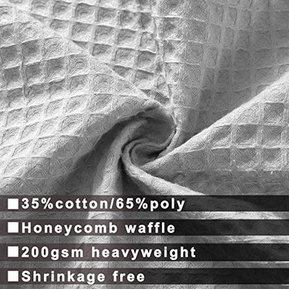 Barossa Design Cotton Shower Curtain with Snap-in Liner Gray, 71x75 Long | Cotton Blend, Honeycomb Waffle Weave, Fabric Snap on/off Liner, Water Repellent, Mesh Window, Machine Washable, 71 x 75 - color: Lake Wanaka Gray, size: 71"W x 75"L (Pack of 1)