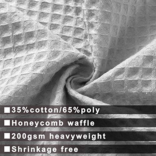 Barossa Design Cotton Shower Curtain with Snap-in Liner Gray, 71x78 Long | Cotton Blend, Honeycomb Waffle Weave, Fabric Snap on/off Liner, Water Repellent, Mesh Window, Machine Washable, 71 x 78 - color: Lake Wanaka Gray, size: 71"W x 78"L (Pack of 1)