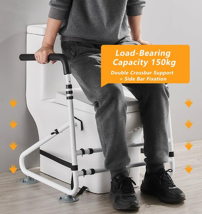 Toilet Safety Rails,Toilet Handles Safety Frames,Free Standing Adjustable Height Width Toilet Safety Frame Fit Any Toilet(A) - color: A