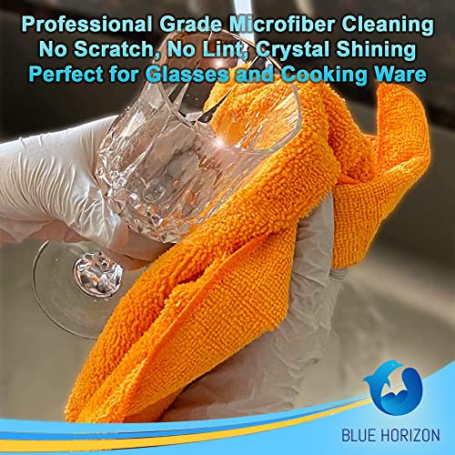 Microfiber Cleaning Towels, 24 Pack, Double Sided Ultra Soft Plush Washcloth, All Purpose Premium Microfiber Detailing Cleaning Cloths Shop Towels(16" x 16", Navy Blue) - color: Navy Blue