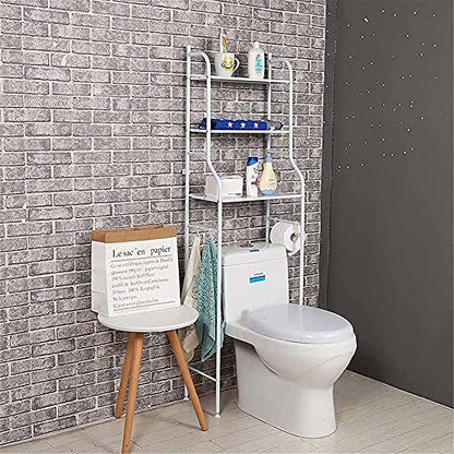 3-Tier Bathroom Organizer Ladder Shelf, Over Toilet Shelf Paper Holder Organizer, Over The Toilet Storage