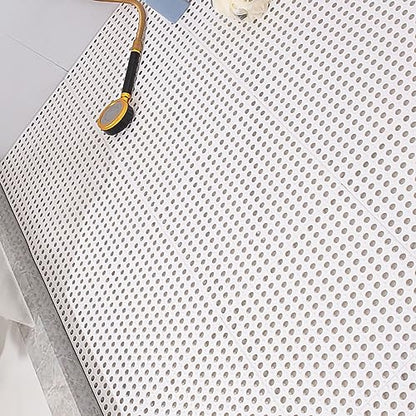 Tyenaza 10Pcs Bath Tub Shower Mat, Suction Cup Floor Mats Anti Slip Plastic Mosaic Bath Mat Tub Bathroom Mats for Kitchen Bathroom (White) - color: White
