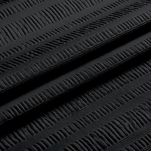 Aiyufeng Moga 3D Embossed Waterproof Fabric Shower Curtain - Hotel Quality Soft Black Shower Curtain Fabric, Light-Weight Cloth & Machine Washable - Standard Size 72x72, Black - color: Black, size: 72"W x 72"L (Pack of 1)
