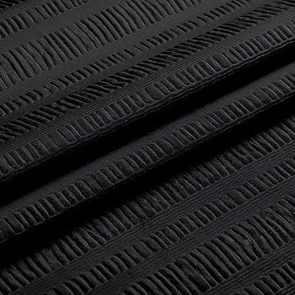 Aiyufeng Moga 3D Embossed Waterproof Fabric Shower Curtain - Hotel Quality Soft Black Shower Curtain Fabric, Light-Weight Cloth & Machine Washable - Standard Size 72x72, Black - color: Black, size: 72"W x 72"L (Pack of 1)