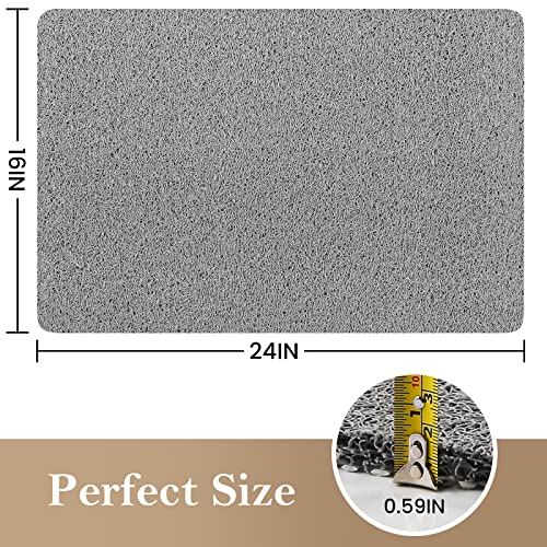 SoftDuo Shower Mat Bathtub Mat Non-Slip Soft Tub Mat | 24x16 inch,PVC Loofah Bath Mat with Drain for Tub and Bathroom,Quick Drying,Grey - color: Grey, size: 24" x 16" (Rectangular)