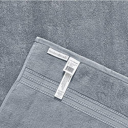Modern Threads 6 Piece Reversible Yarn Dyed Jacquard Towel Set Artesia Damask Sterling Blue - color: Sterling Blue