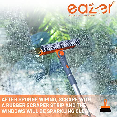eazer Professional Window Squeegee, 2-in-1 Rotatable Squeegee for Window Cleaning Kit, Window Cleaner Tool, Window Washing Equipment Kit with Extension Pole for Shower/Windshield - 2 Head - size: 31inch