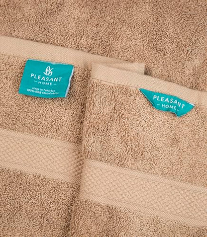 Pleasant Home Bath Towels Set of 6 (24” x 50”) 100% Cotton, Neutral Mix | 515 GSM | Lightweight, Soft & Highly Absorbent Luxury Towels for Bathroom | for Gym, Pool & Spa - color: Neutral