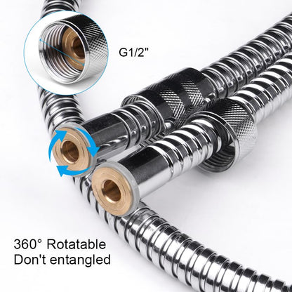 79 Inch Stainless Steel Shower Hose Replacement, Flexible and Durable Handheld Shower Head Hose with Brass Insert and Nut, Compatible with RV and Standard Showers