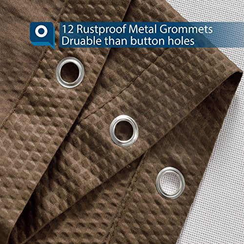 Barossa Design Soft Microfiber Fabric Shower Liner or Curtain, Hotel Quality, Machine Washable, Water Repellent, Chocolate Brown, 70 x 72 inches - color: Brown, size: 70"W x 72"L (Pack of 1)