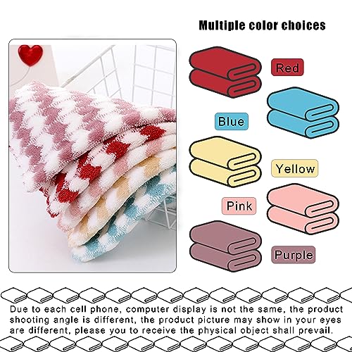 10 Pack Heart Microfiber Face Cloths for Washing face, Highly Absorbent Cleaning Towels, Microfiber Rags for Washing Dishes, Car, Window Clean Cloth(55-12)