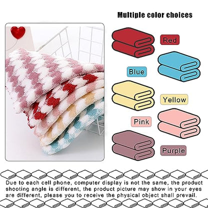 10 Pack Heart Microfiber Face Cloths for Washing face, Highly Absorbent Cleaning Towels, Microfiber Rags for Washing Dishes, Car, Window Clean Cloth(55-12)