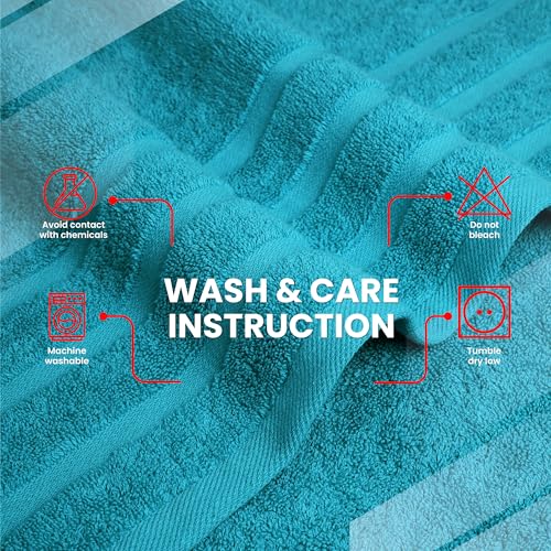 Infinitee Xclusives 100% Ring-Spun Cotton Bath Towels for Bathroom - Pack 2 | Luxury Super Soft, Absorbent & Quick-Drying |27x54 inches| Large Bathroom Towels Set |600 GSM| Gym, Shower, Spa & Hotel Use - color: Serene Teal