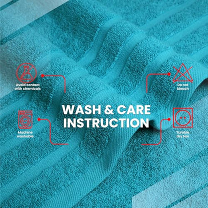 Infinitee Xclusives 100% Ring-Spun Cotton Bath Towels for Bathroom - Pack 2 | Luxury Super Soft, Absorbent & Quick-Drying |27x54 inches| Large Bathroom Towels Set |600 GSM| Gym, Shower, Spa & Hotel Use - color: Serene Teal