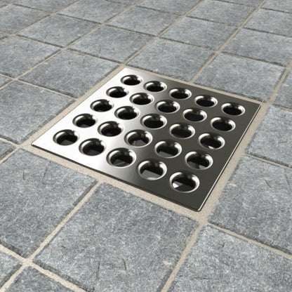 E4404 Square Shower Drain Grate, Brushed Nickel