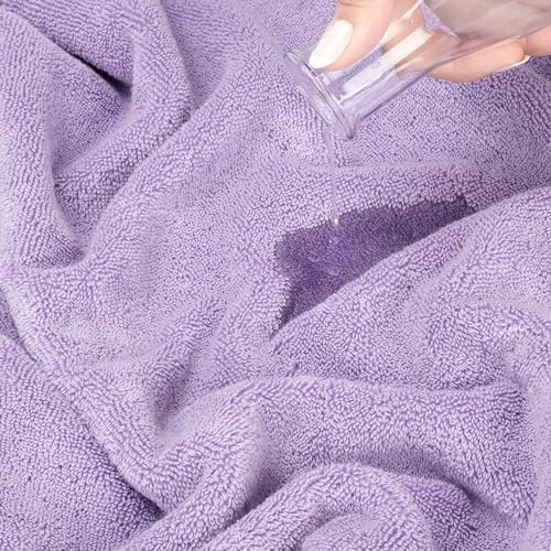 American Soft Linen Salem Washcloth Sets, 4 Piece Luxury 600 GSM 100% Cotton Washcloths for Bathroom, 13x13 inches Washrags Premium Quality Hand Face Towels, Lilac - color: Lilac, size: 13x13"