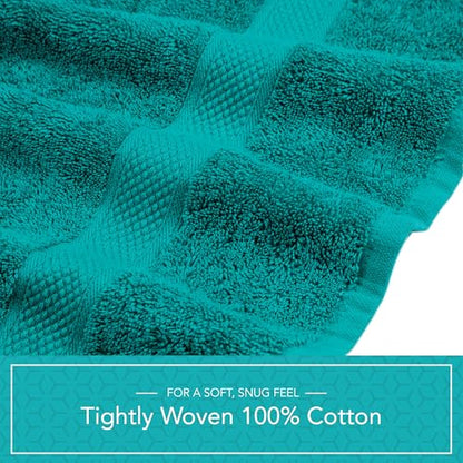 Pleasant Home Bath Towels Set of 6 (24” x 50”) 100% Cotton, Teal | 515 GSM | Lightweight, Soft & Highly Absorbent Luxury Towels for Bathroom | for Gym, Pool & Spa - color: Teal
