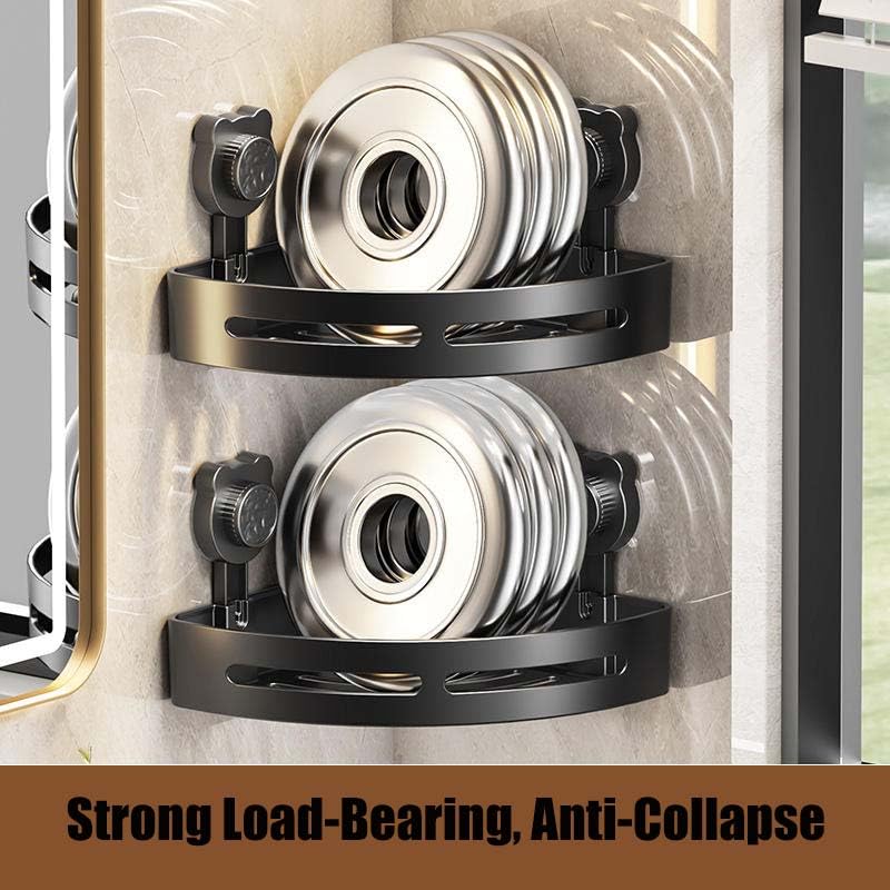 Corner Shower Rack - Three-Piece No-Drill Corner Shelf Set, Wall-Mounted Bathroom Storage Rack, Suitable for Bathrooms and Kitchens, with Drain Hole and Removable Plastic Shelves(3pcs)