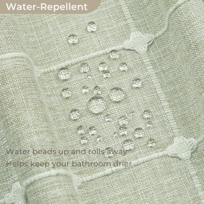 Sage Green Plaid Shower Curtain Farmhouse Checkered Boho Shower Curtains for Bathroom, Rustic Shabby Chic Heavy Duty Bathroom Curtain Set with Tassel -Bohemian Cloth Shower Curtain 71x71 Inch - color: Sage Green, size: 71"W x 71"L (Pack of 1)