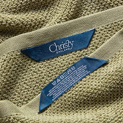 Christy Brixton 4 Piece Towel Set | Khaki Green | 100% Cotton | Ultra Soft | Super Absorbent | 600GSM | 2 Bath Towels 2 Hand Towels - color: Khaki, size: 2 Hand 2 Bath Set