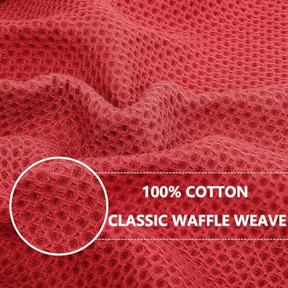 Homaxy 100% Cotton Waffle Weave Kitchen Dish Cloths, 9-Pack, Brick Red | Ultra Soft Absorbent Dish Towels, Quick Drying Dish Rags with Hanging Loop, 12 x 12 Inches - color: Brick Red, size: 12 x 12 - 9 Pack