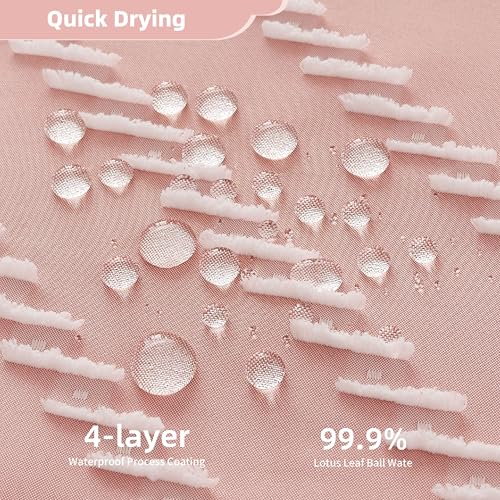 Siiluminisoy Pink Shower Curtain with Tassel Woven Fabric Boho Shower Curtain Cute Farmhouse Textured Tufted Chevron Striped 72 x 72 Bathroom Shower Curtain - color: A Pink, size: 72"W x 72"L (Pack of 1)
