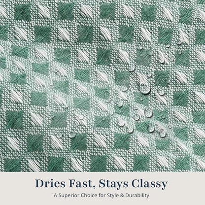 LANE LINEN Premium Shower Curtain - 72 x 72 inches Standard Sized - Spa Inspired Waffle Weave Fabric, Water Repellent, Quick Dry - Easy Care, Machine Washable - Header with Metal Grommets - Sage Green - color: 03: Waffle - Sage Green, size: 72"W x 72"L (P