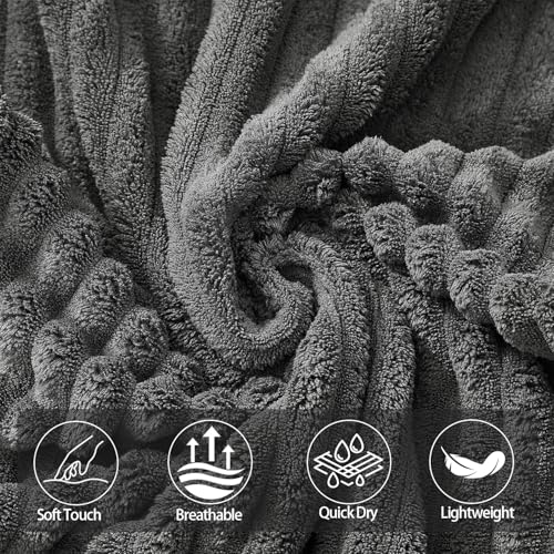 6 Pack Microfiber Hand Towels for Bathroom, 16"x30",Charcoal Gray | Soft Touch, Highly Absorbent, Quick Dry, Lint Free, Hanging Loop, Lightweight Towels for Guest Bath, Gym, Travel & Kitchen - color: Charcoal Gray