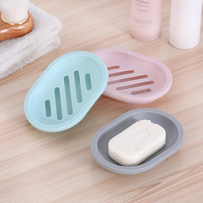 Topsky 4pcs Soap Dish with Drain, Soap Holder, Soap Saver, Easy Cleaning, Dry, Stop Mushy Soap (Grey) - color: Grey 4pcs