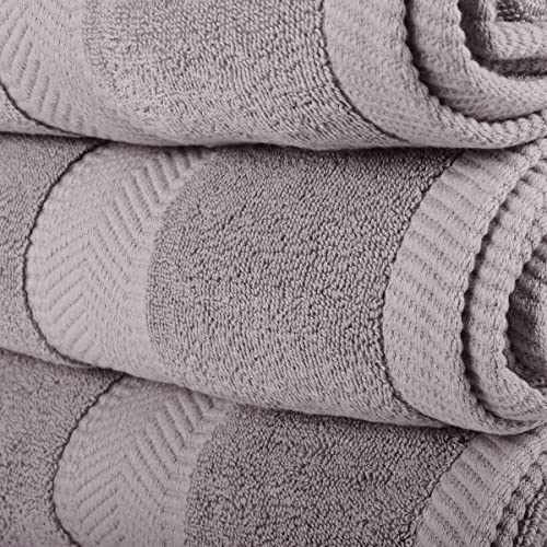 BY LORA 660 GSM Bath Towel Set of 6, 100% Ring-Spun Cotton Terry, 2 Bath Towels + 4 Hand Towels, Hotel Quality, Heavyweight Plush, Steel Gray - color: Steel Gray, size: 6-Piece Set