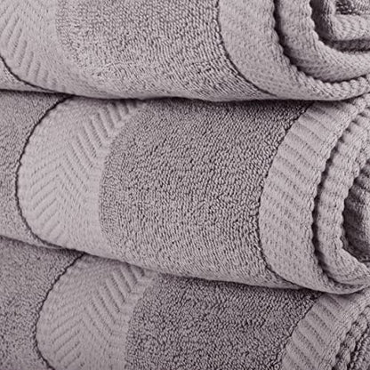 BY LORA 660 GSM Bath Towel Set of 6, 100% Ring-Spun Cotton Terry, 2 Bath Towels + 4 Hand Towels, Hotel Quality, Heavyweight Plush, Steel Gray - color: Steel Gray, size: 6-Piece Set
