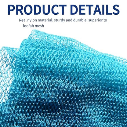 SPMKTBOZAI African Net Sponge Authentic, Exfoliating Net for Body Back | African Net Sponge with Knots| Long Stretch| African Net for Sensitive Skin| Durable & Quick Dry| Daily Use| Sky Blue - color: Sky Blue
