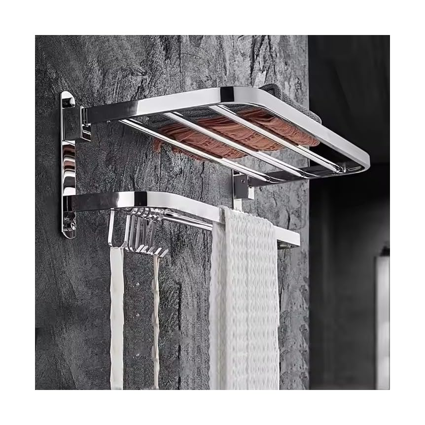 The Popular Design Bathroom Towel bar, Wall Mounted Double Stainless Steel Towel Rail, 24 inch Stainless Steel Towel Rack