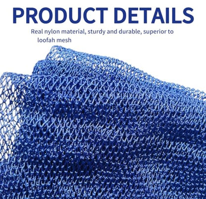SPMKTBOZAI African Net Sponge Authentic, African Exfoliating Sponge Real African Net Black Owned, African Bath Sponge Back Scrubber, Body Exfoliator Shower Bath Accessories (Blue) - color: Blue
