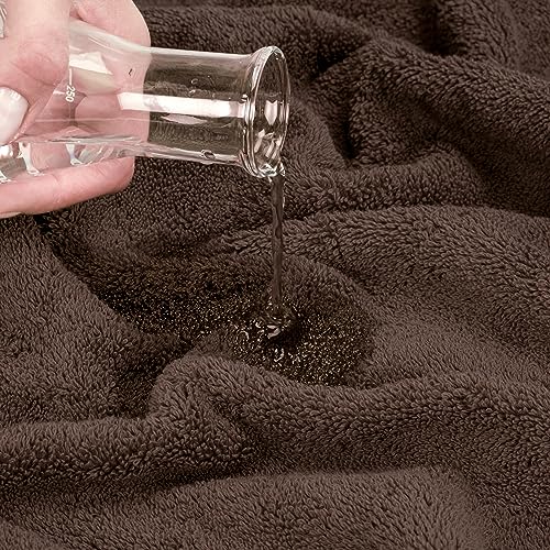 Cotton Paradise 100% Cotton Turkish Towel Set, Soft Absorbent Quick Dry, 6 Piece Towel Set, Chocolate Brown - color: Chocolate Brown, size: (27"x54") +( 16"x28") + (13"x13")
