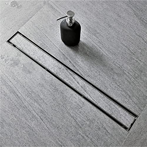 Neodrain 40-Inch Linear Shower Drain-Brushed,with Tile Insert Grate | 304 Stainless Steel, Fast Drainage, Rectangle Shower Floor Drain with Leveling Feet & Hair Strainer, Fits Bathroom, Balcony - color: Brushed, size: 40 IN