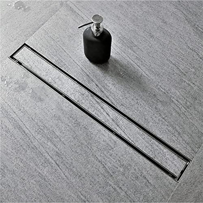Neodrain 60-Inch Linear Shower Drain-Brushed,with Tile Insert Grate | 304 Stainless Steel, Fast Drainage, Rectangle Shower Floor Drain with Leveling Feet & Hair Strainer, Fits Bathroom, Balcony - color: Brushed, size: 60 IN