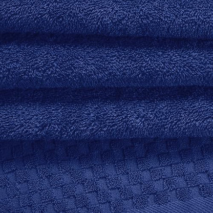 MyOwn Ultra Soft 3 Pack Cotton Towel Set, Contains a Bath Towels 28x55 inch, a Hand Towels 16x24 inch & a Wash Coths 12x12 inch, Ideal Everyday use, Compact & Lightweight - Navy Blue - color: Navy Blue, size: 3 Pack Set