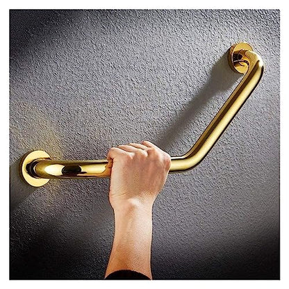 Grab Rails Bath Wall Attachment Handrails Rails Curved Brass Grab Bar,Wall Mounted Towel Rack,Bathtub Bathroom Shower Non-Slip Aids Safety Support Rail,Polished Finished