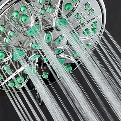 AquaDance Antimicrobial – Anti-Clog High-Pressure 6-Setting Shower Head with Microban Nozzle Protection from Growth of Mold, Mildew & Bacteria for Stronger Shower! 4" Coral Green | More Power, Better Shower Hygiene! Lifetime Antimicribial Nozzle Protectio