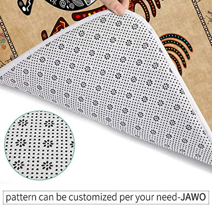 JAWO Southwestern Tribal Bathroom Rug - Geometric Retro Abstract Art, Memory Foam (16X24inches), Brown - color: Brown, size: 1'4" x 2' (Rectangular)