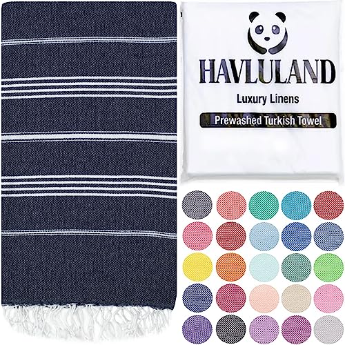 Turkish Beach Towel, Oversized 40" x 72", 100% Cotton - Navy | Quick Dry, Sand Resistant, Reversible, Machine Washable, Lightweight Peshtemal Towel for Beach, Pool, Travel & Spa - color: Navy