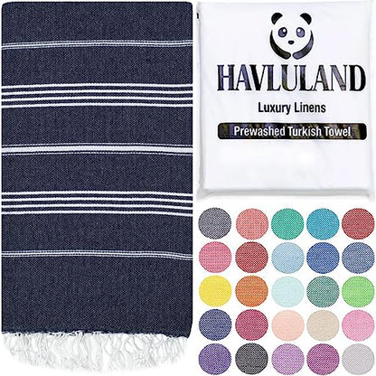 Turkish Beach Towel, Oversized 40" x 72", 100% Cotton - Navy | Quick Dry, Sand Resistant, Reversible, Machine Washable, Lightweight Peshtemal Towel for Beach, Pool, Travel & Spa - color: Navy