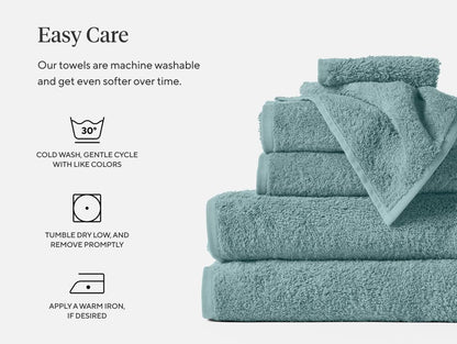 Coyuchi Air Weight Organic Wash Cloth, 6 Piece Set, Alpine White - color: Alpine White, size: Wash Cloth Set