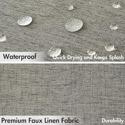 MIULEE Linen Fabric Shower Curtain Grey W72*L78 12 Metal Hooks | Modern, Heavy Duty, Shower Curtain Set, Waterproof Thick Cloth Shower Curtains, Bathroom Hotel Bathtub, Washable - color: Grey, size: 72"W x 78"L (Pack of 1)
